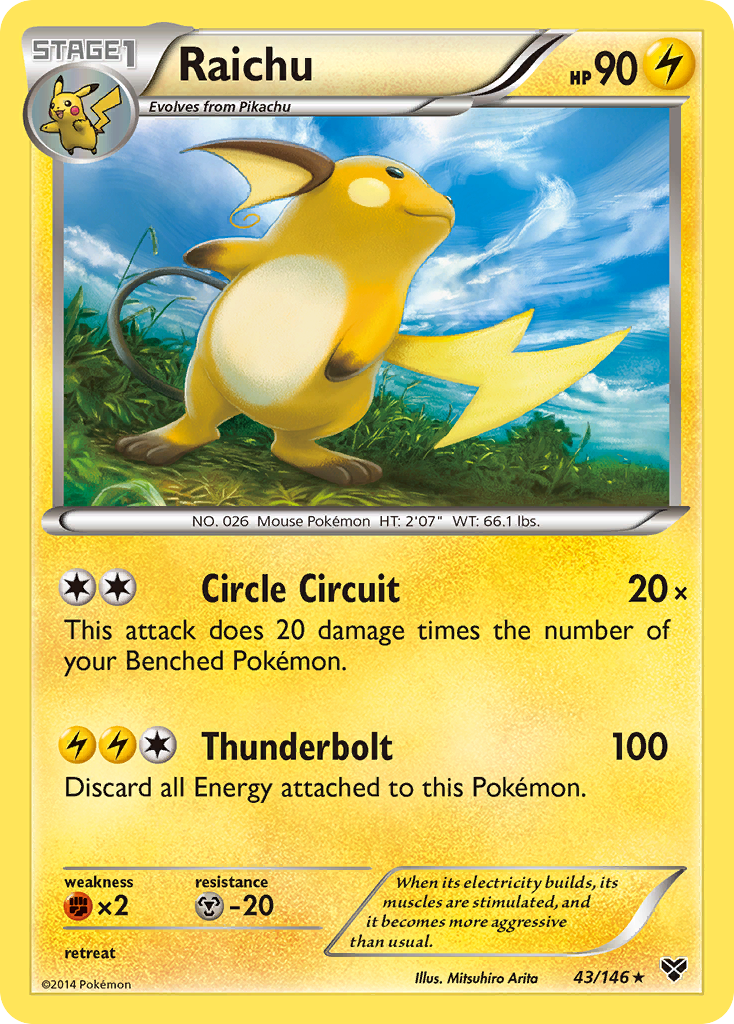 Raichu (43/146) [XY: Base Set] | Dumpster Cat Games