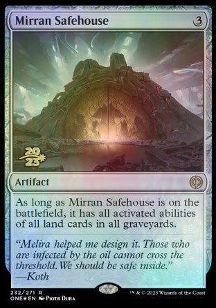 Mirran Safehouse [Phyrexia: All Will Be One Prerelease Promos] | Dumpster Cat Games