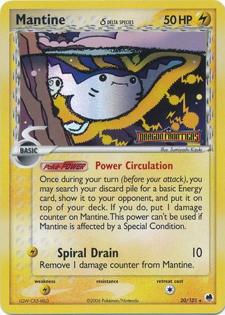 Mantine (20/101) (Delta Species) (Stamped) [EX: Dragon Frontiers] | Dumpster Cat Games