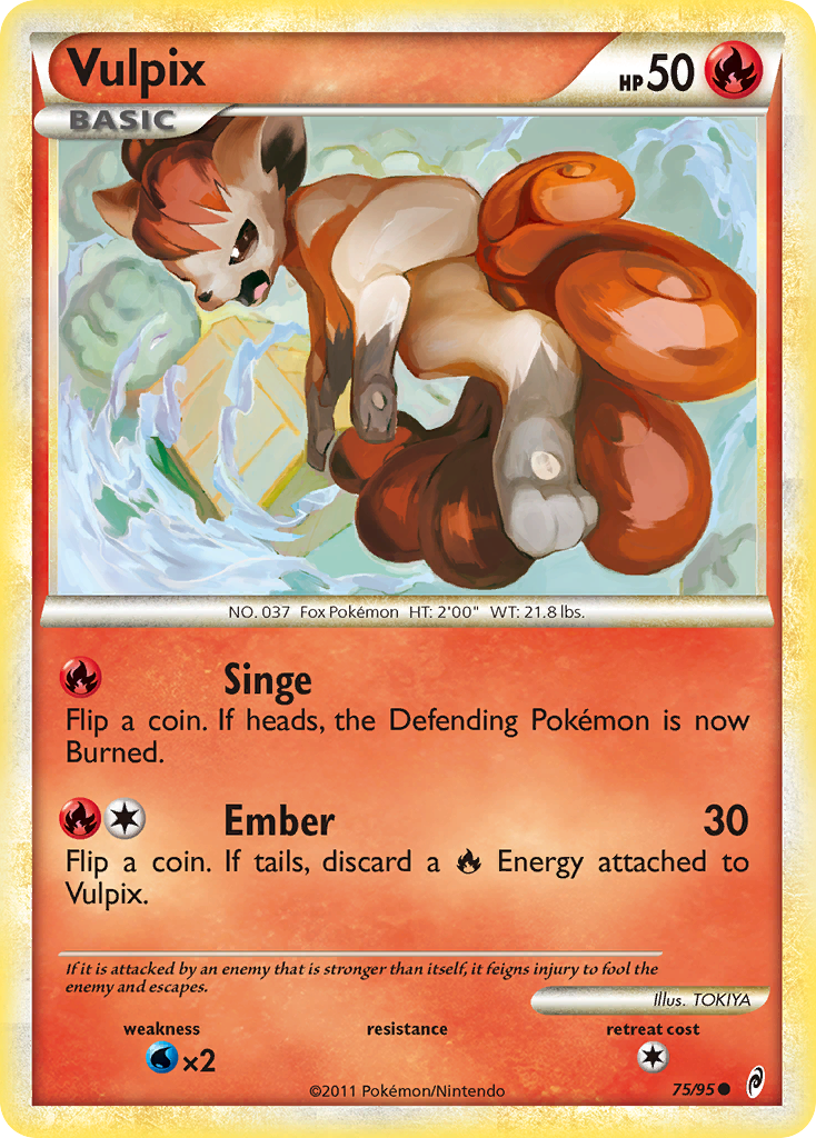 Vulpix (75/95) [HeartGold & SoulSilver: Call of Legends] | Dumpster Cat Games