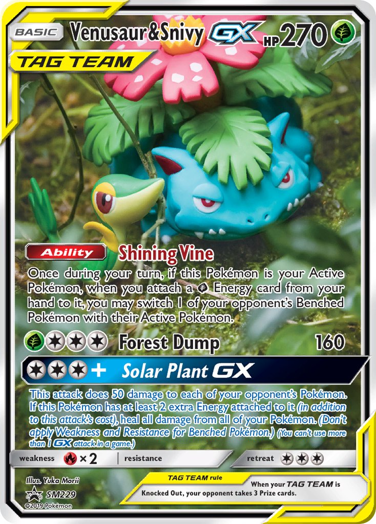 Venusaur & Snivy GX (SM229) [Sun & Moon: Black Star Promos] | Dumpster Cat Games