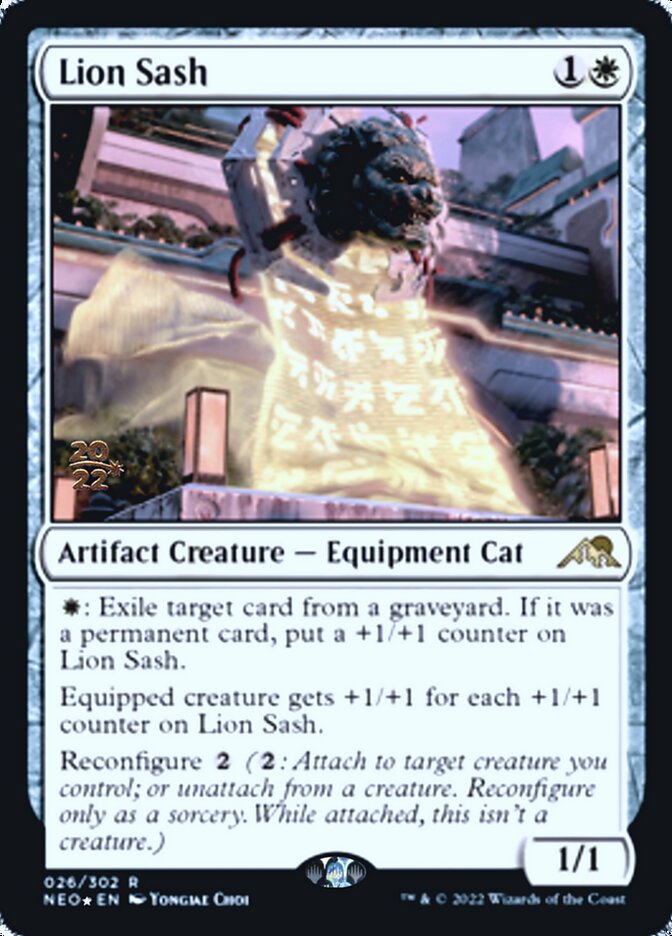 Lion Sash [Kamigawa: Neon Dynasty Prerelease Promos] | Dumpster Cat Games