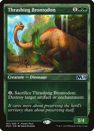 Thrashing Brontodon [Core Set 2020 Promos] | Dumpster Cat Games