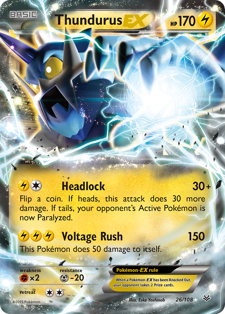 Thundurus EX (26/108) [XY: Roaring Skies] | Dumpster Cat Games