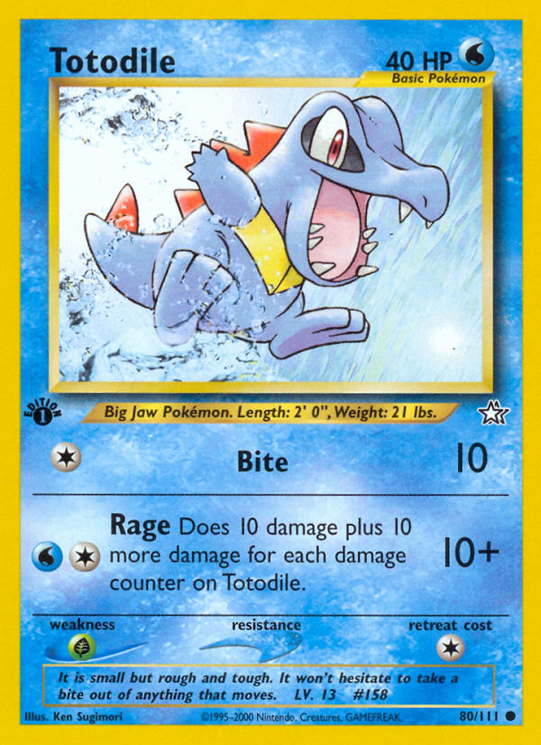 Totodile (80/111) [Neo Genesis 1st Edition] | Dumpster Cat Games