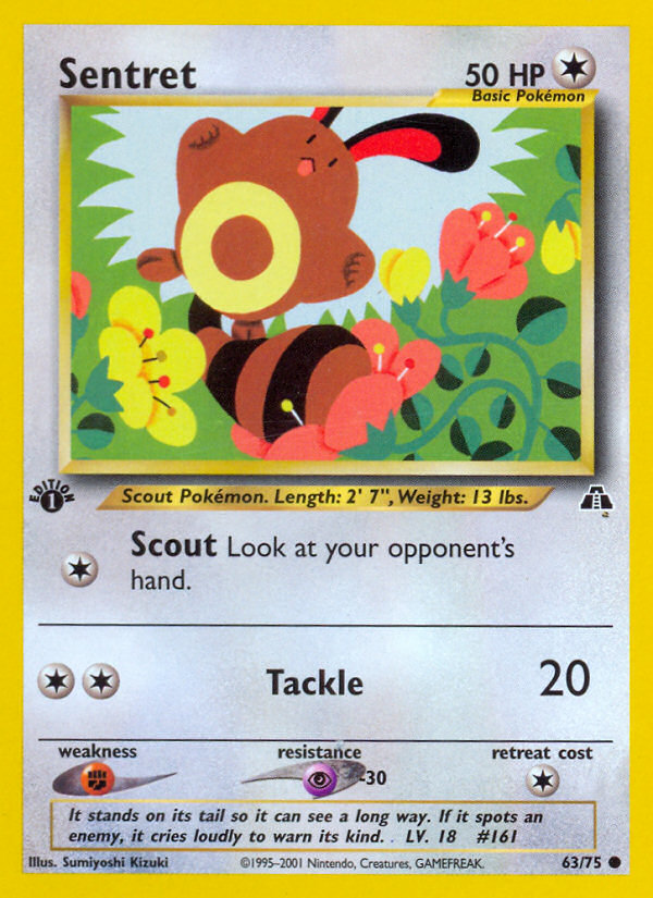 Sentret (63/75) [Neo Discovery 1st Edition] | Dumpster Cat Games