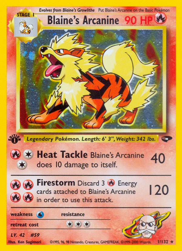 Blaine's Arcanine (1/132) [Gym Challenge 1st Edition] | Dumpster Cat Games