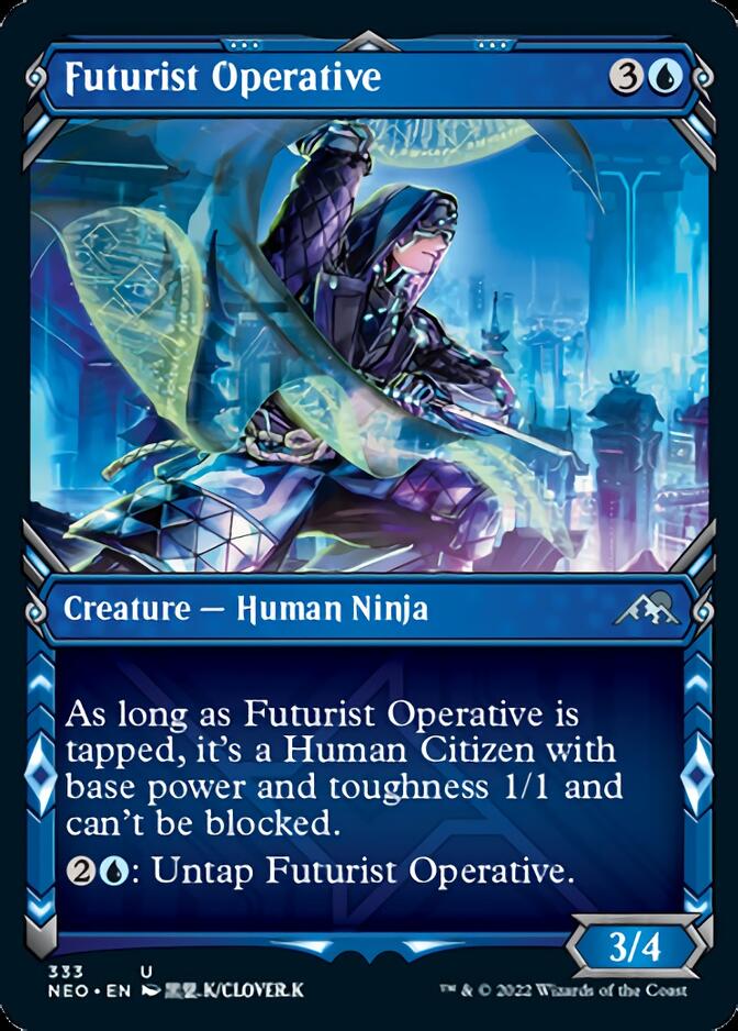 Futurist Operative (Showcase Ninja) [Kamigawa: Neon Dynasty] | Dumpster Cat Games