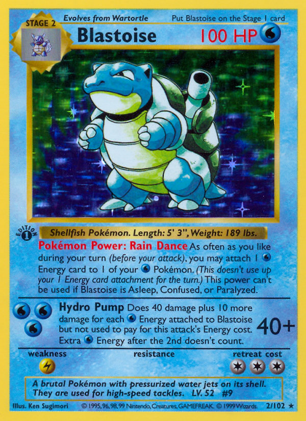 Blastoise (2/102) (Shadowless) [Base Set 1st Edition] | Dumpster Cat Games