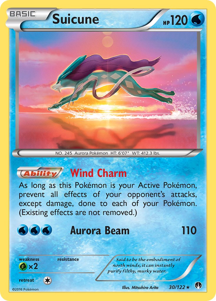 Suicune (30/122) (Cosmos Holo) (Blister Exclusive) [XY: BREAKpoint] | Dumpster Cat Games