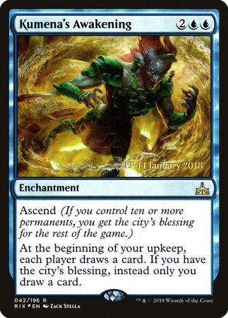 Kumena's Awakening [Rivals of Ixalan Promos] | Dumpster Cat Games