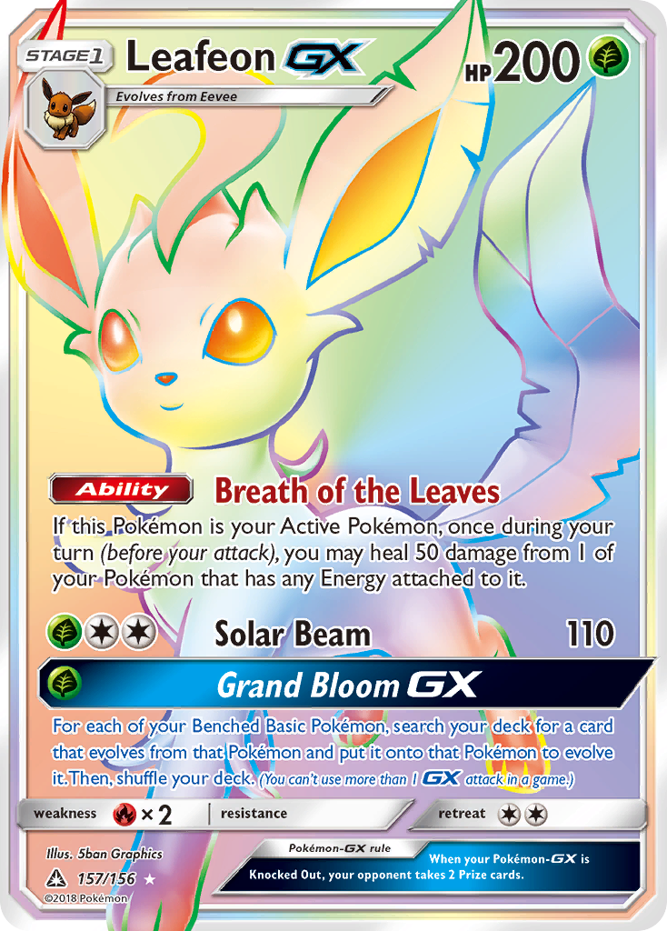 Leafeon GX (157/156) [Sun & Moon: Ultra Prism] | Dumpster Cat Games