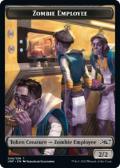 Zombie Employee // Treasure (013) Double-sided Token [Unfinity Tokens] | Dumpster Cat Games