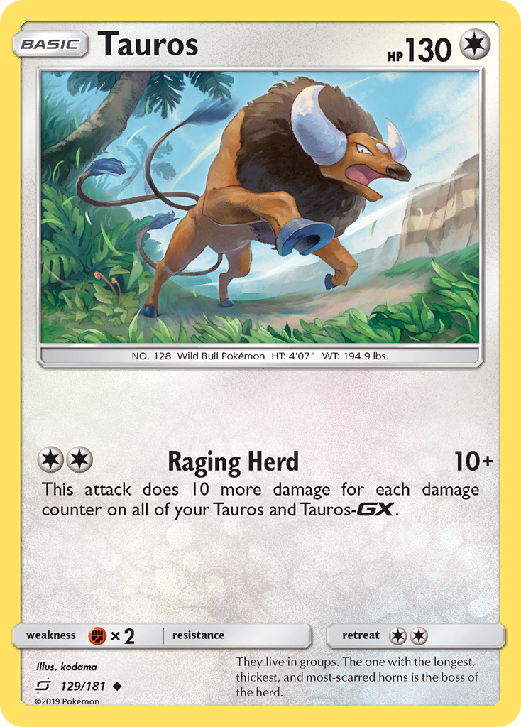 Tauros (129/181) [Sun & Moon: Team Up] | Dumpster Cat Games