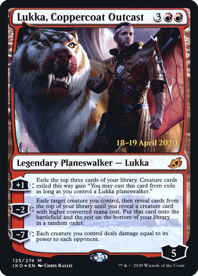 Lukka, Coppercoat Outcast  [Ikoria: Lair of Behemoths Prerelease Promos] | Dumpster Cat Games