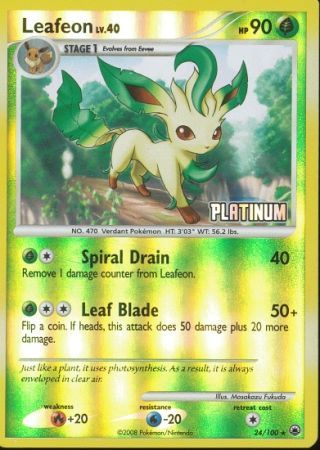 Leafeon (24/100) [Burger King Promos: 2009 Collection] | Dumpster Cat Games