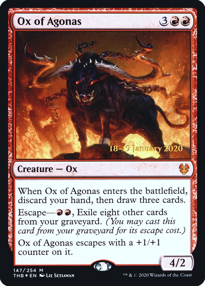 Ox of Agonas [Theros Beyond Death Prerelease Promos] | Dumpster Cat Games