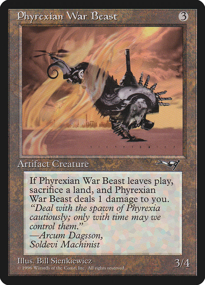 Phyrexian War Beast (Signature on Right) [Alliances] | Dumpster Cat Games