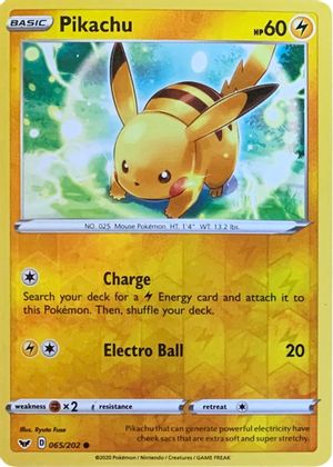 Pikachu (065/202) (Reverse Cosmos Holo) [Sword & Shield: Base Set] | Dumpster Cat Games