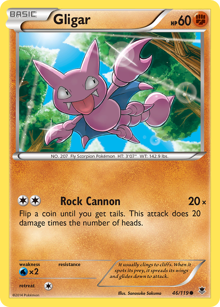 Gligar (46/119) [XY: Phantom Forces] | Dumpster Cat Games