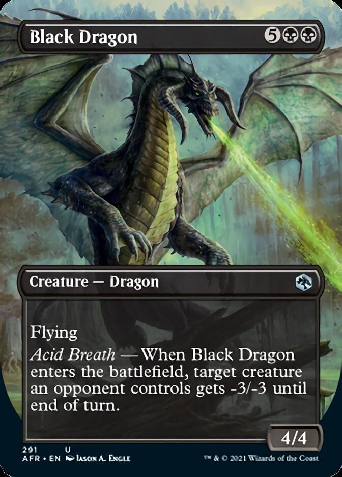 Black Dragon (Borderless Alternate Art) [Dungeons & Dragons: Adventures in the Forgotten Realms] | Dumpster Cat Games