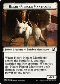 Heart-Piercer Manticore // Dragon Double-sided Token [Commander 2019 Tokens] | Dumpster Cat Games