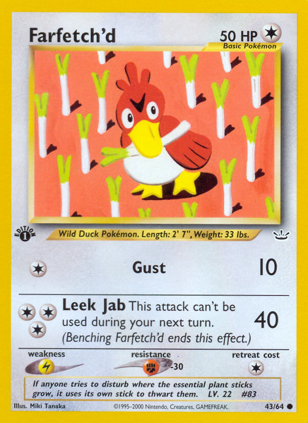 Farfetch'd (43/64) [Neo Revelation 1st Edition] | Dumpster Cat Games