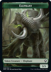 Elephant // Treasure Double-sided Token [Dominaria United Commander Tokens] | Dumpster Cat Games