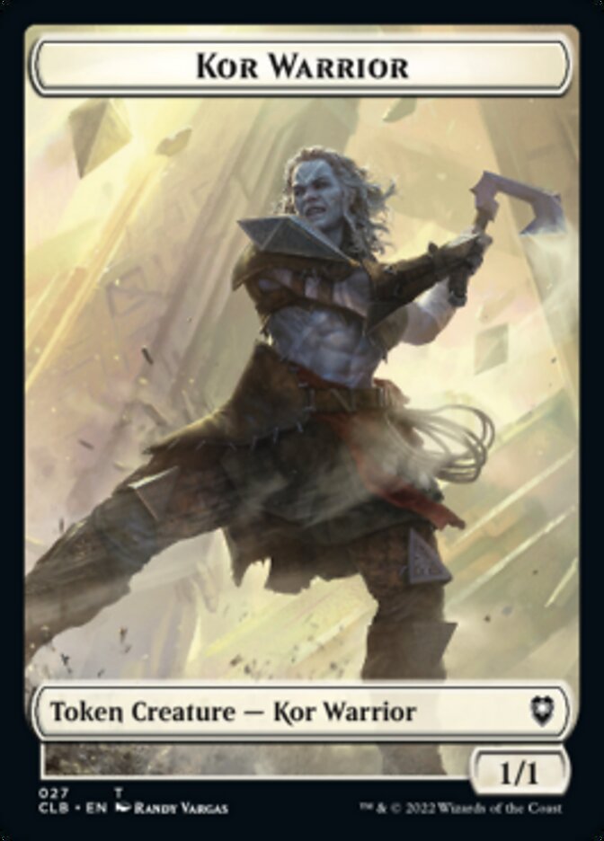 Kor Warrior // Shapeshifter (023) Double-sided Token [Commander Legends: Battle for Baldur's Gate Tokens] | Dumpster Cat Games