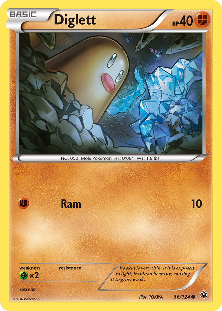 Diglett (36/124) [XY: Fates Collide] | Dumpster Cat Games