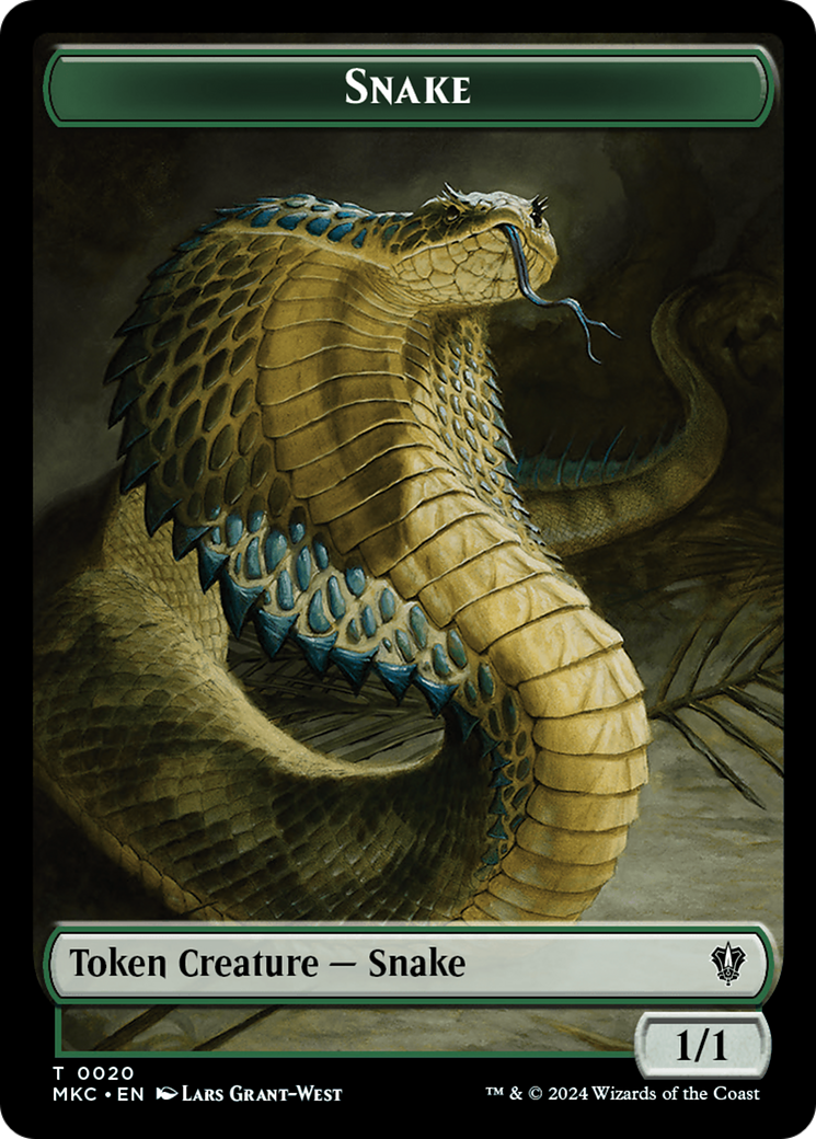 Snake // Morph Double-Sided Token [Murders at Karlov Manor Commander Tokens] | Dumpster Cat Games