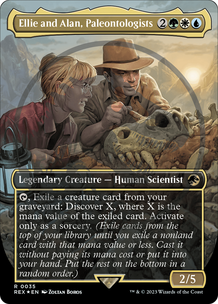 Ellie and Alan, Paleontologists Emblem (Borderless) [Jurassic World Collection Tokens] | Dumpster Cat Games