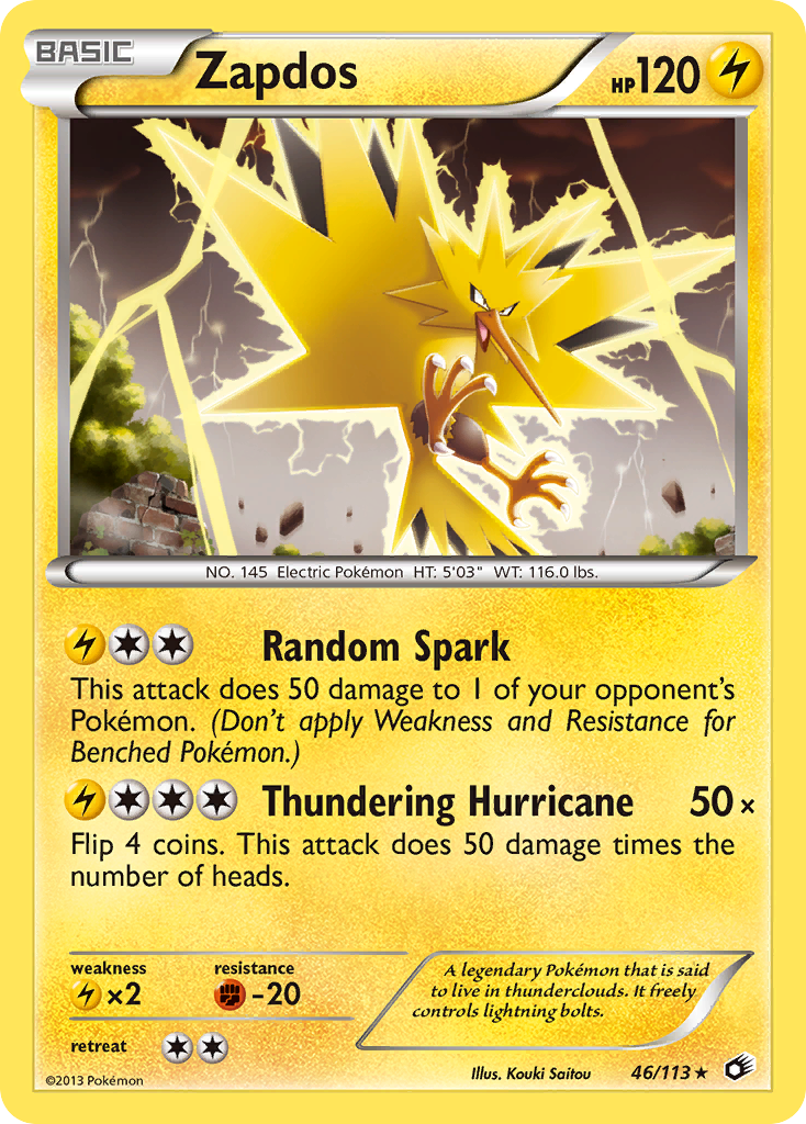 Zapdos (46/113) [Black & White: Legendary Treasures] | Dumpster Cat Games