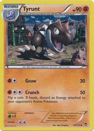 Tyrunt (61/111) (Cosmos Holo) [XY: Furious Fists] | Dumpster Cat Games