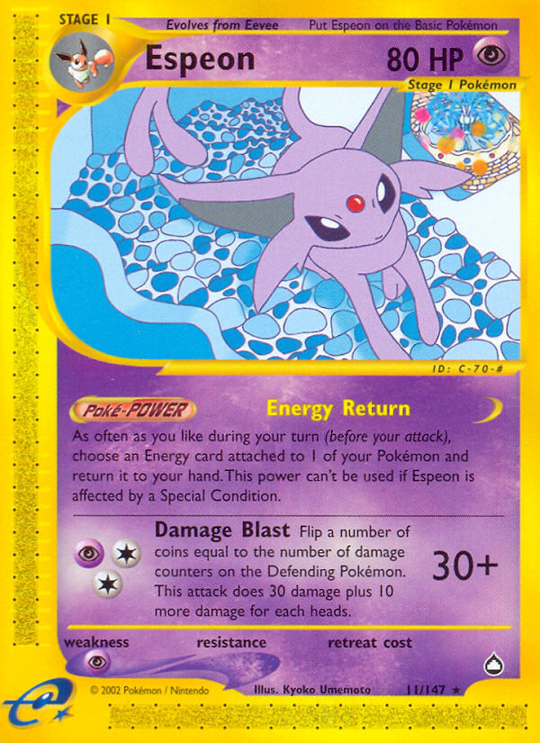 Espeon (11/147) [Aquapolis] | Dumpster Cat Games