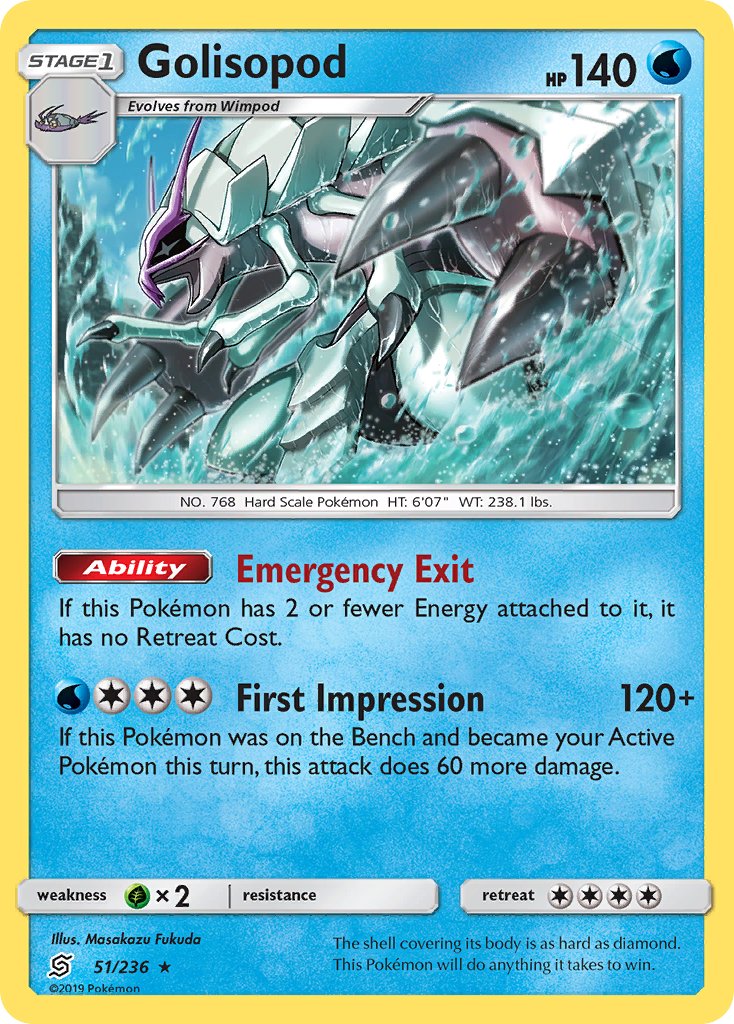 Golisopod (51/236) (Cosmos Holo) (Blister Exclusive) [Sun & Moon: Unified Minds] | Dumpster Cat Games