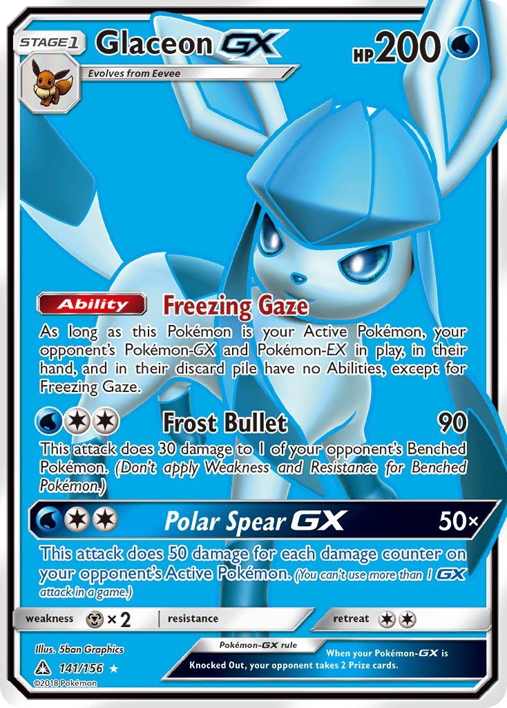 Glaceon GX (141/156) [Sun & Moon: Ultra Prism] | Dumpster Cat Games