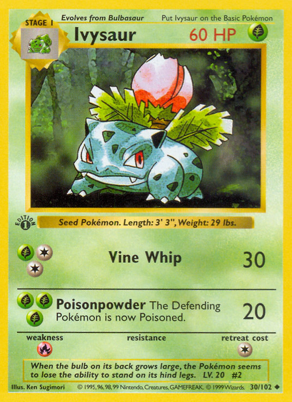 Ivysaur (30/102) (Shadowless) [Base Set 1st Edition] | Dumpster Cat Games