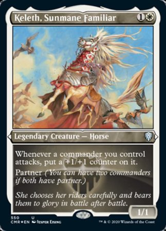 Keleth, Sunmane Familiar (Foil Etched) [Commander Legends] | Dumpster Cat Games