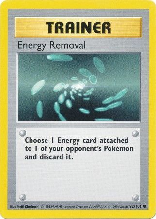 Energy Removal (92/102) [Base Set Shadowless Unlimited] | Dumpster Cat Games