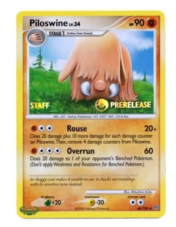 Piloswine (46/100) (Staff Prerelease Promo) [Nintendo: Black Star Promos] | Dumpster Cat Games