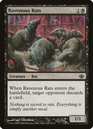 Ravenous Rats [Duel Decks: Garruk vs. Liliana] | Dumpster Cat Games