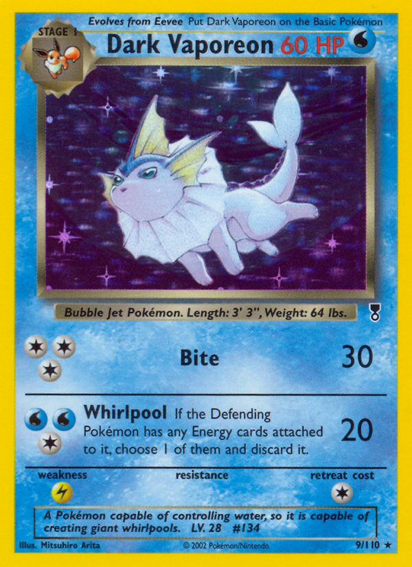 Dark Vaporeon (9/110) [Legendary Collection] | Dumpster Cat Games