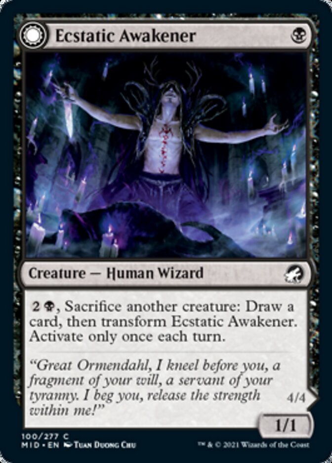 Ecstatic Awakener // Awoken Demon [Innistrad: Midnight Hunt] | Dumpster Cat Games