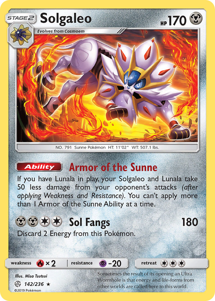 Solgaleo (142/236) [Sun & Moon: Cosmic Eclipse] | Dumpster Cat Games