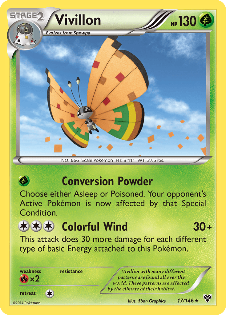 Vivillon (17/146) (High Plains Form/Orange Wings) [XY: Base Set] | Dumpster Cat Games