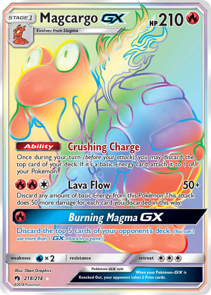 Magcargo GX (218/214) [Sun & Moon: Lost Thunder] | Dumpster Cat Games