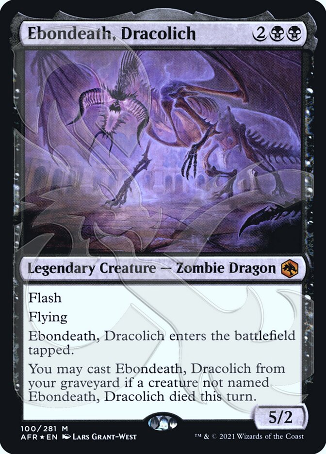 Ebondeath, Dracolich (Ampersand Promo) [Dungeons & Dragons: Adventures in the Forgotten Realms Promos] | Dumpster Cat Games