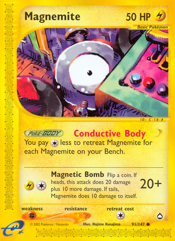 Magnemite (91/147) [Aquapolis] | Dumpster Cat Games