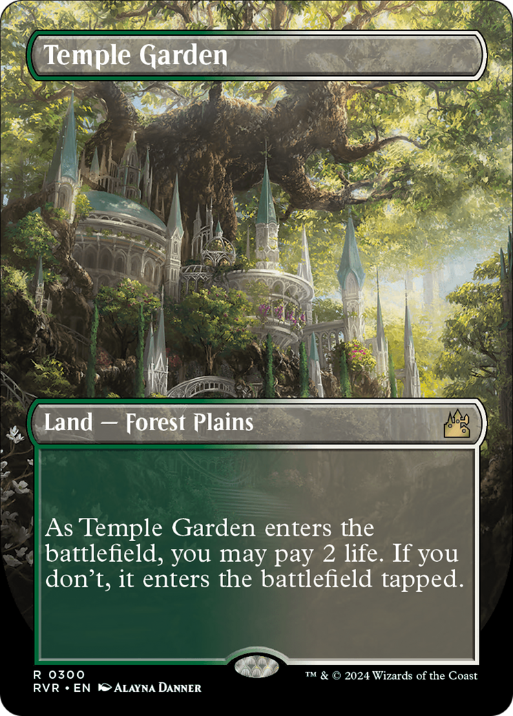 Temple Garden (Borderless) [Ravnica Remastered] | Dumpster Cat Games